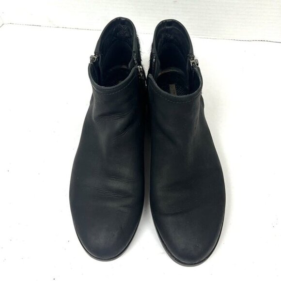 Geox Women's Black Leather Side Zipper Ankle Boots Fur Booties Sz 39.5 Capsule - Picture 2 of 9